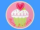 Pink Cupcake Edible Icing Image